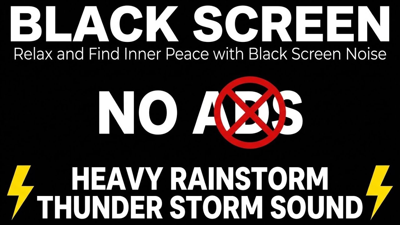🔴 Heavy Rain and Thunder Sounds for Sleeping – Black Screen | Fall Asleep Fast with Thunderstorm 25