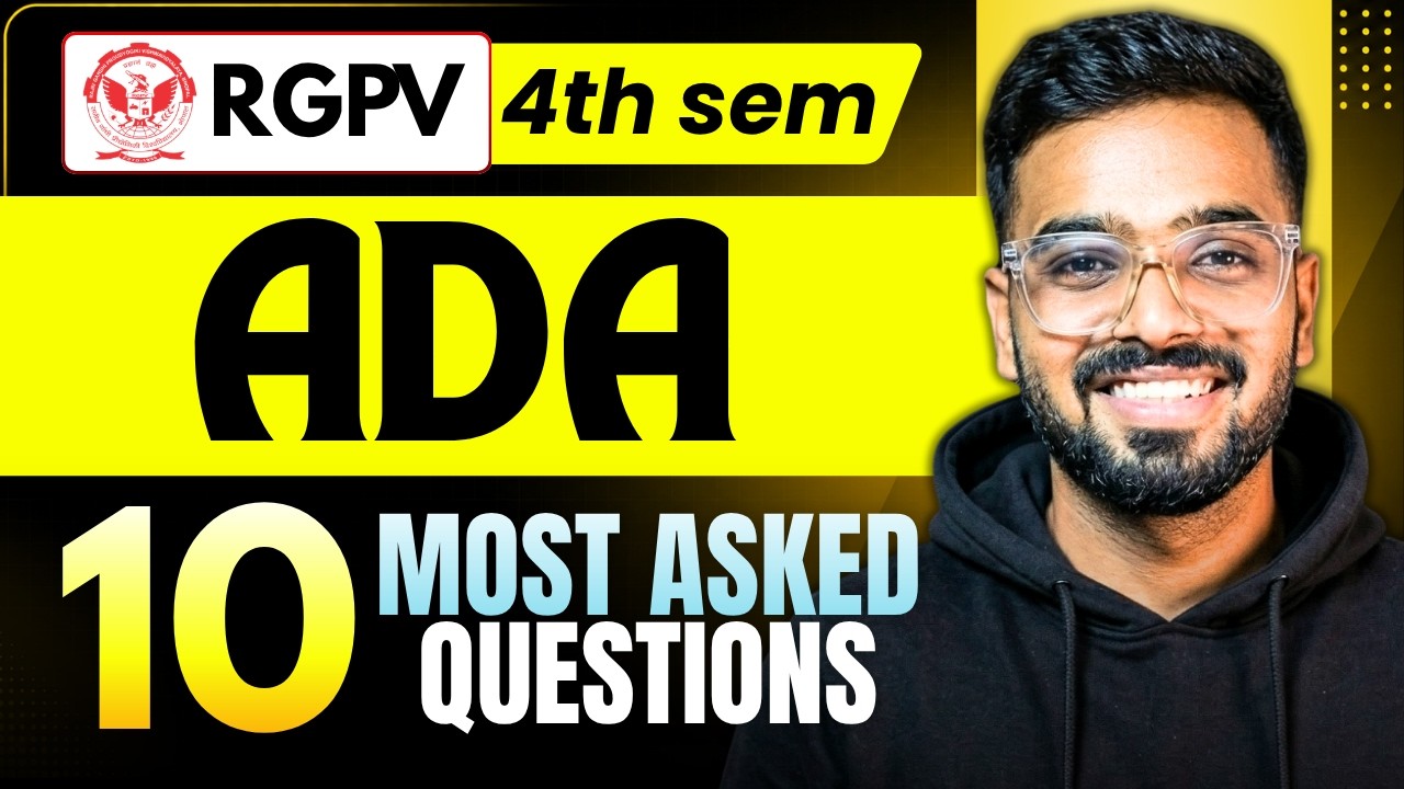 10 Most Asked Questions of Analysis & Design of Algorithm | RGPV B.Tech 2nd Year 4th sem