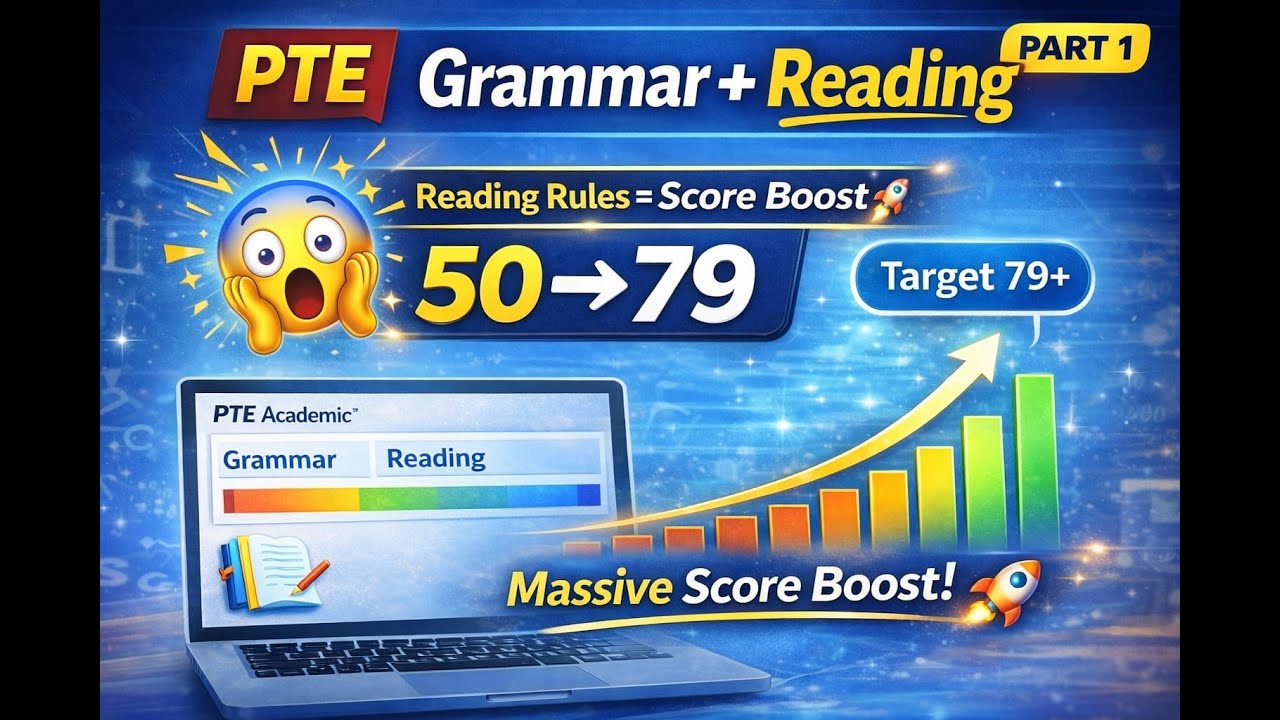 PTE Reading + Grammar Strategy 🚀 Target 79+ | Part 1