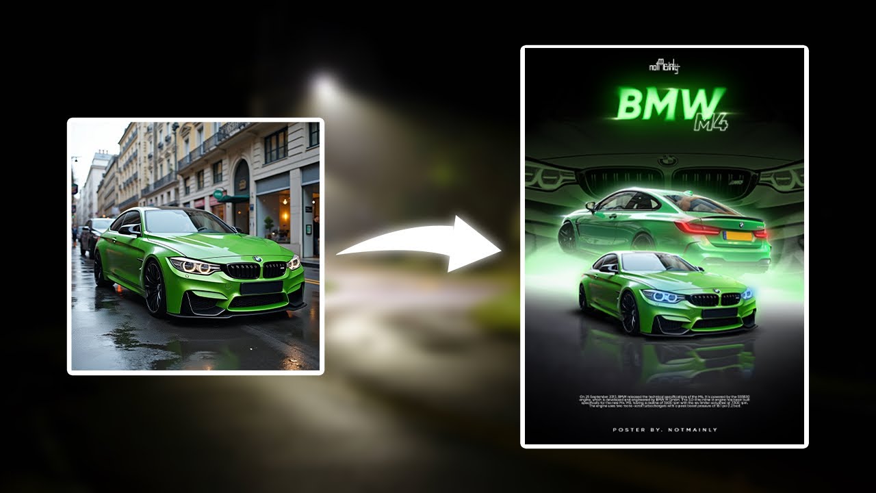BMW M4 🏎️ poster design in photoshop
