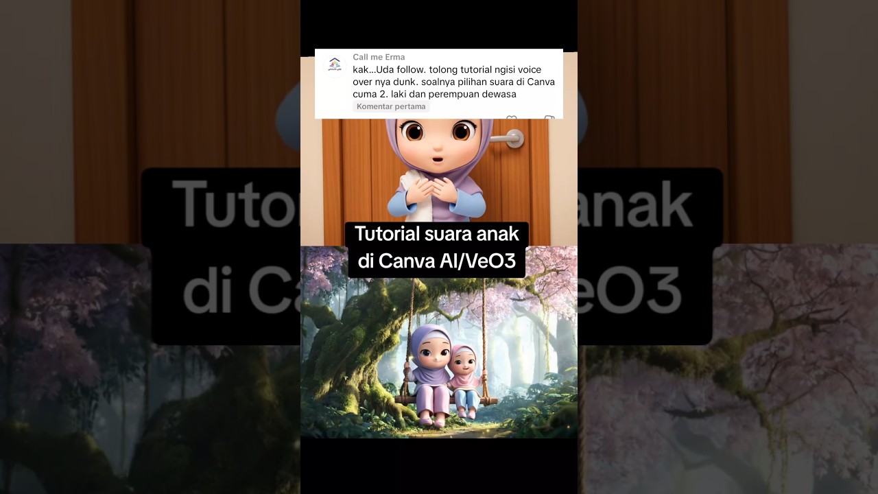 Tutorial Voice Over suara Anak di Canva AI #canvatutorial #cute