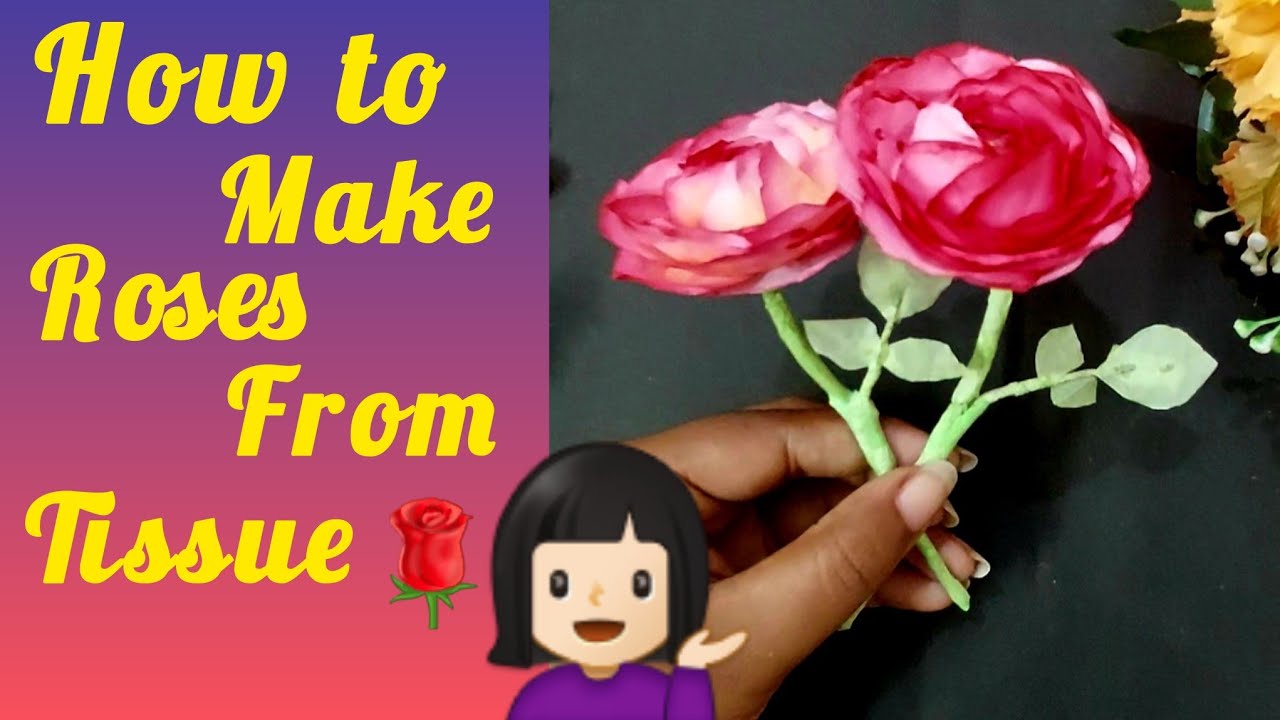 Making Roses from tissue paper🌹✨☺️@BarnalisArtCrafts #subscribe 
