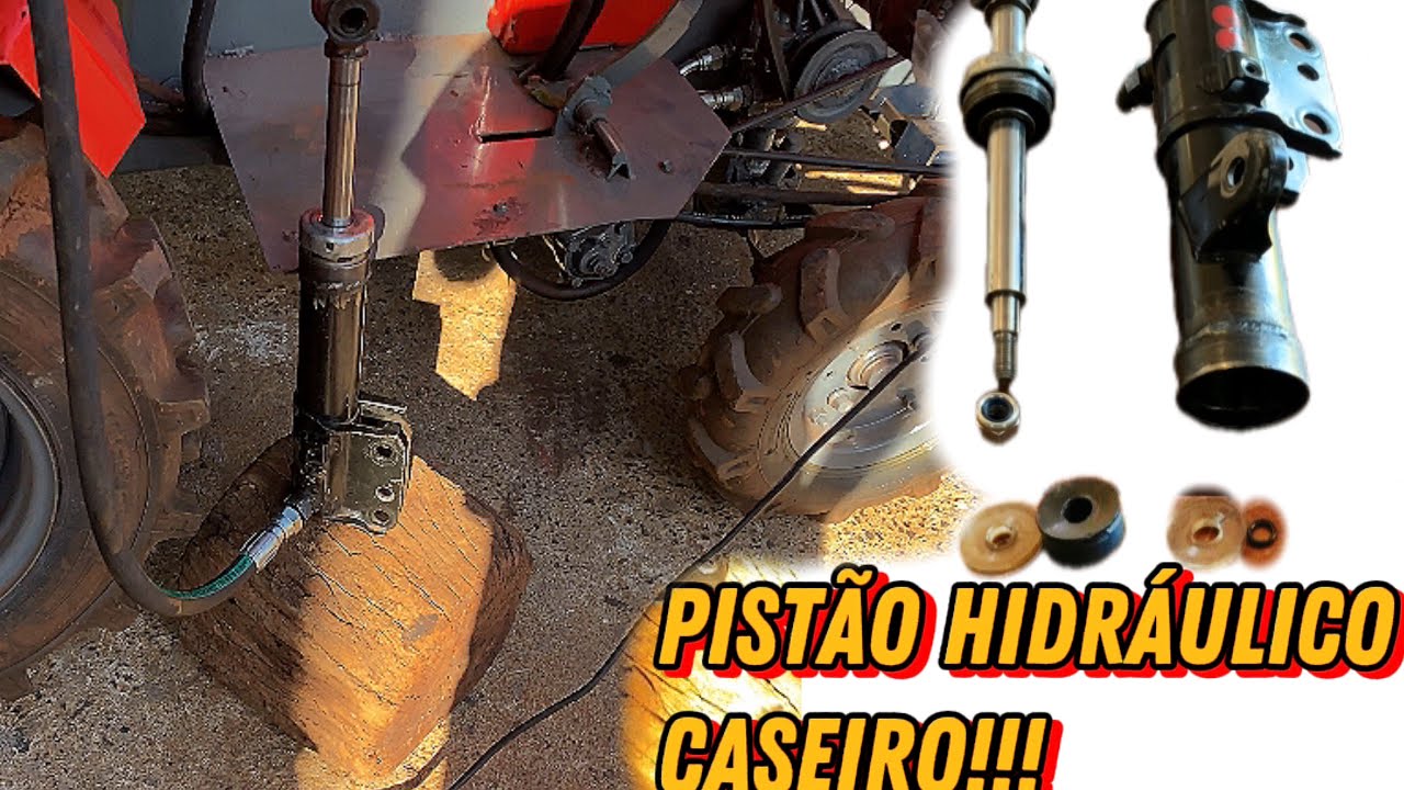 Pistão hidráulico caseiro feito com amortecedor de carro !!!