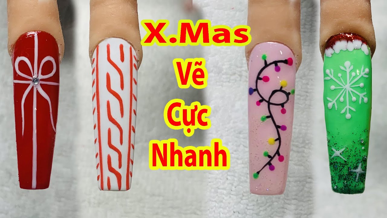 Đơn giản Dễ Làm - X.Mas Chạy Khách Nhanh - Nail Tutorial
