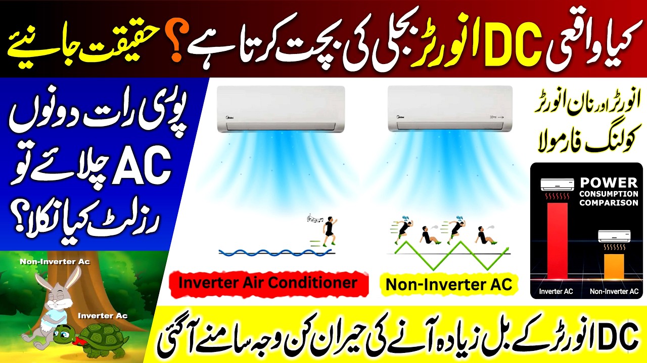 Inverter vs Non Inverter AC Power Consumption / Save electricity by using Air Conditioner