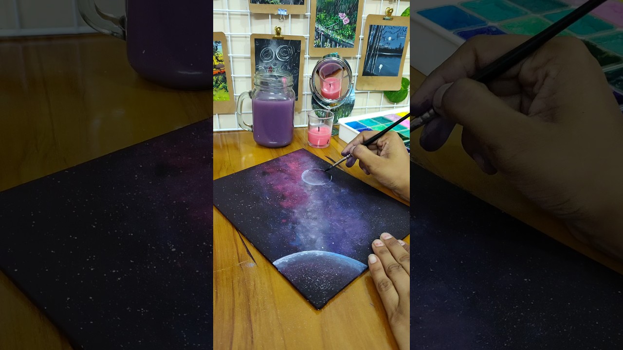 Galaxy painting ✨🌌.           #shortsviral #aesthetic #artshorts #art #gouache #painting #galaxy