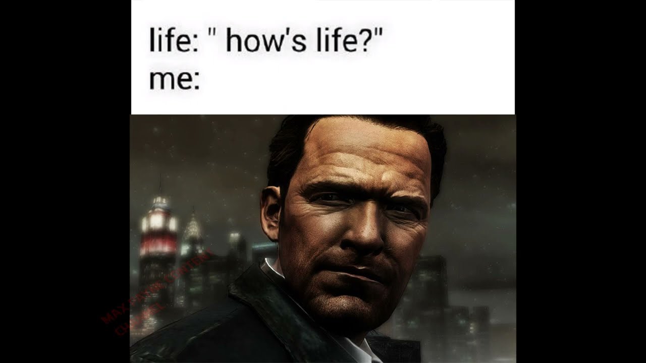 Terrible anime memes replaced with Max Payne