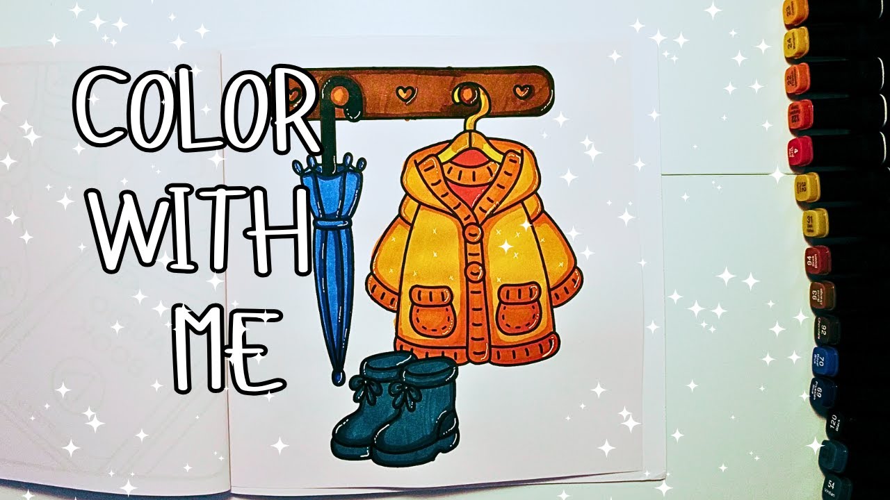 Color with me (ASMR)  'Cozy girl homebody'🎨🖌️ #adultcoloring #asmr