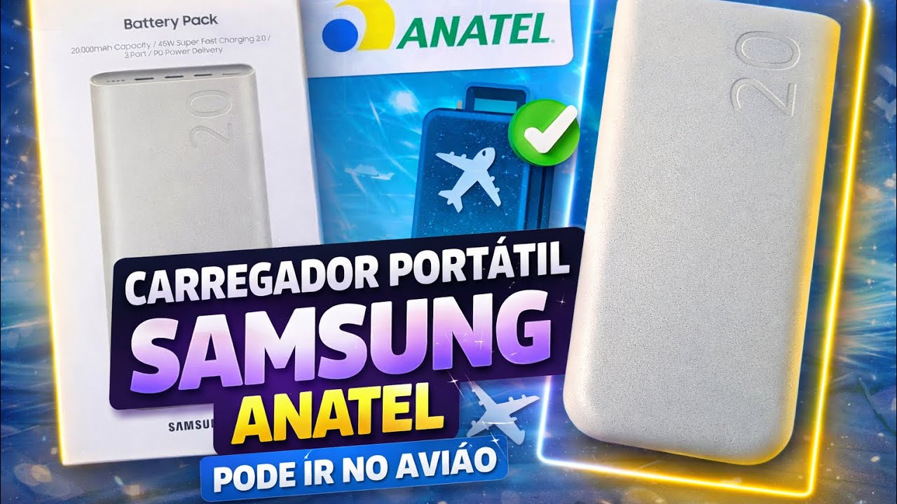 Carregador Portátil Samsung 20.000mah Perfeito Para Viagens 
