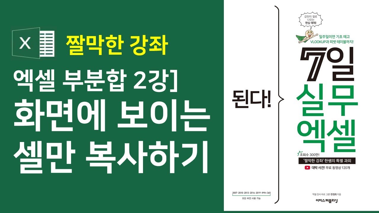 엑셀 부분합 2강] 화면에 보이는 셀만 복사하기