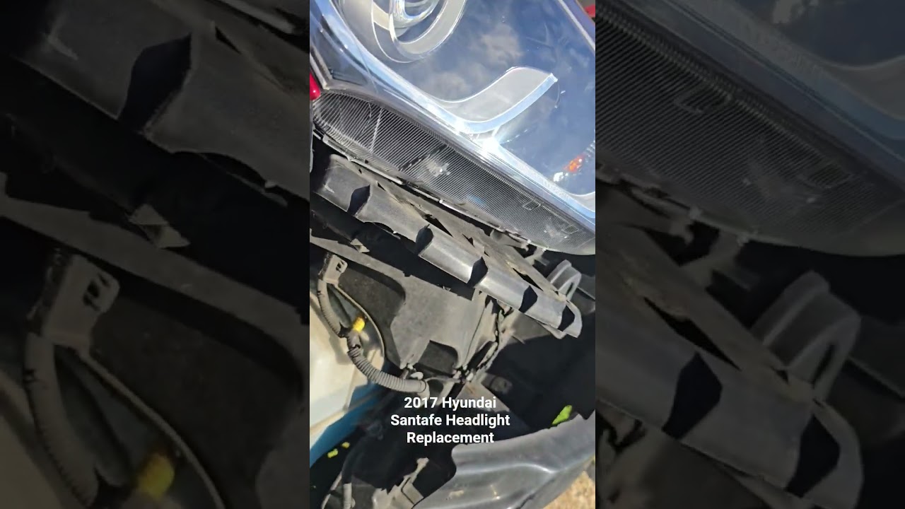 2017 Hyundai Santafe Headlight Replacement. 