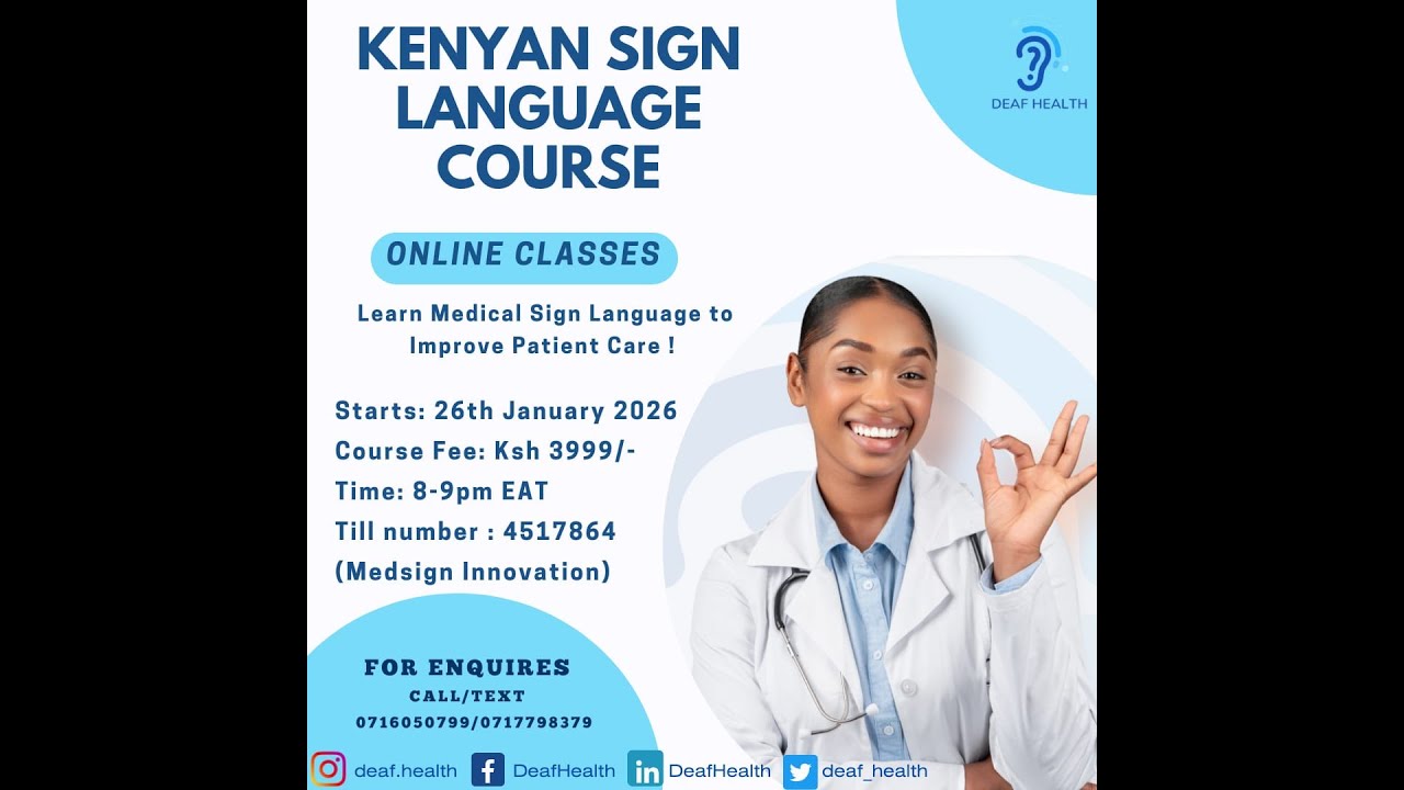 Join our Level One and Two Kenya Sign Language Classes!