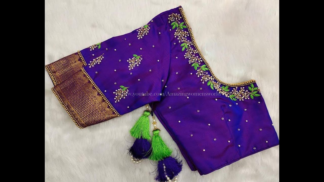 Most Beautiful Blouse Designing with Normal Stitching Needle- Same Like Aari/Maggam work