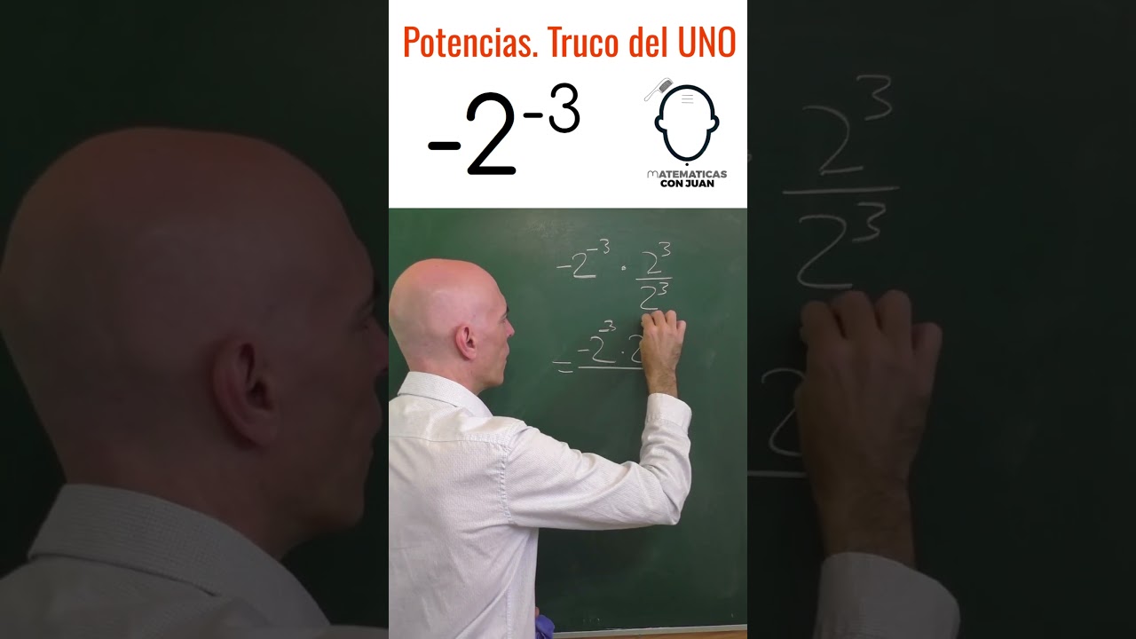 Potencia con exponente negativo. Técnica del UNO🤔