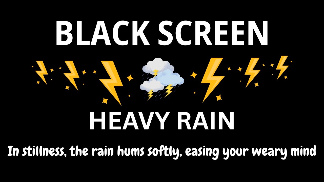 Quiet Rainstorm Wrapped in Thunder | BLACK SCREEN | Fast, Restful Sleep