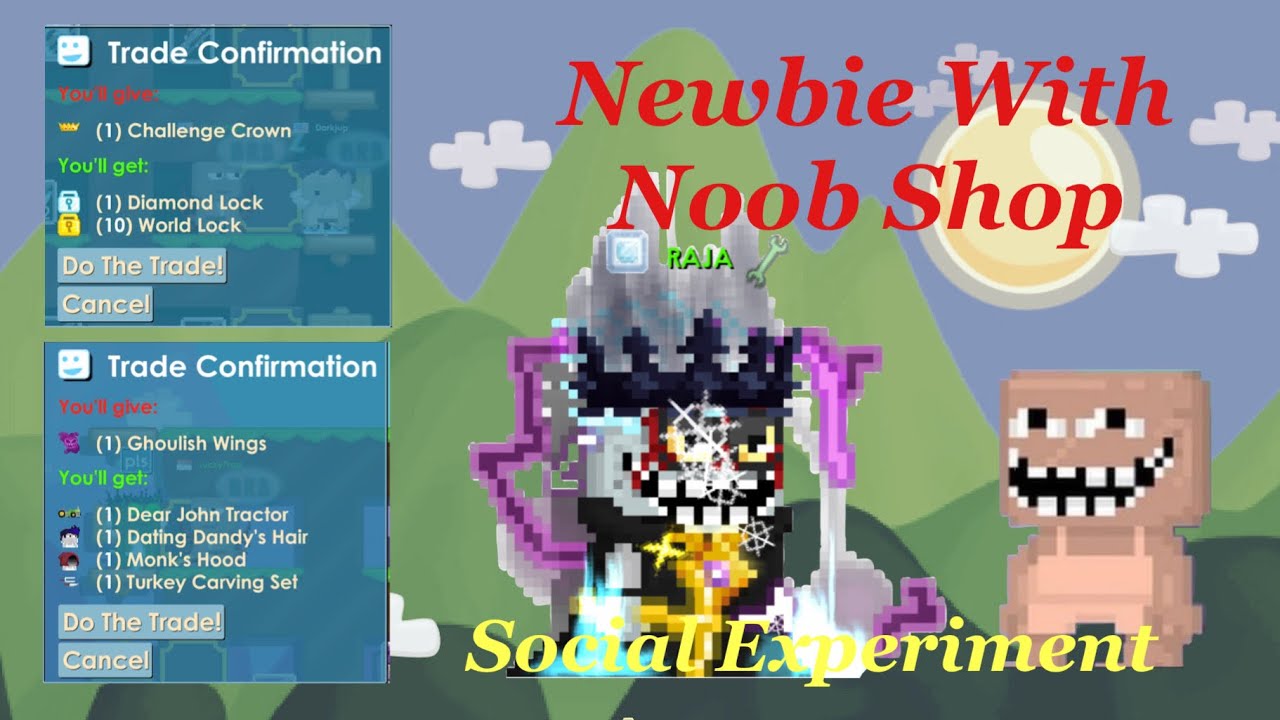 Newbie with Noob Shop | Social Experiment | Growtopia | Indonesia