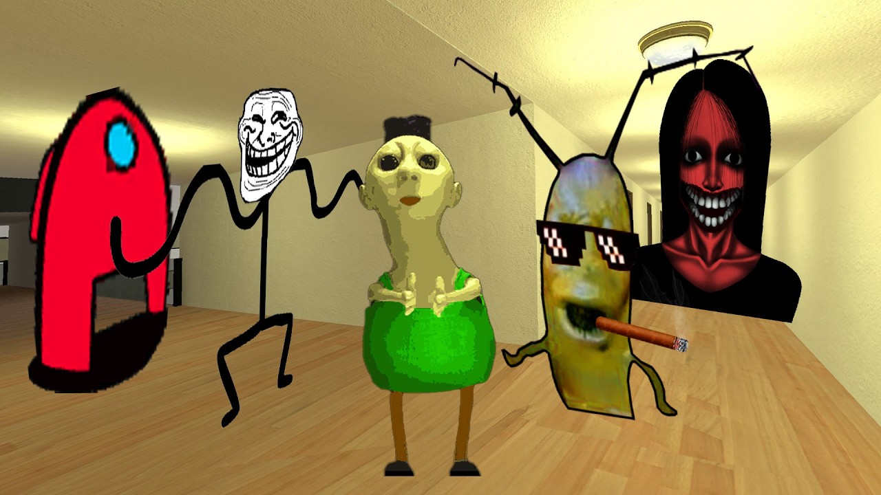 Plankton,Kuchisake Onna,Scary Among Us,Hamood Habibi And Sprunki,Pou,Stickman Nextbot in Gmod!
