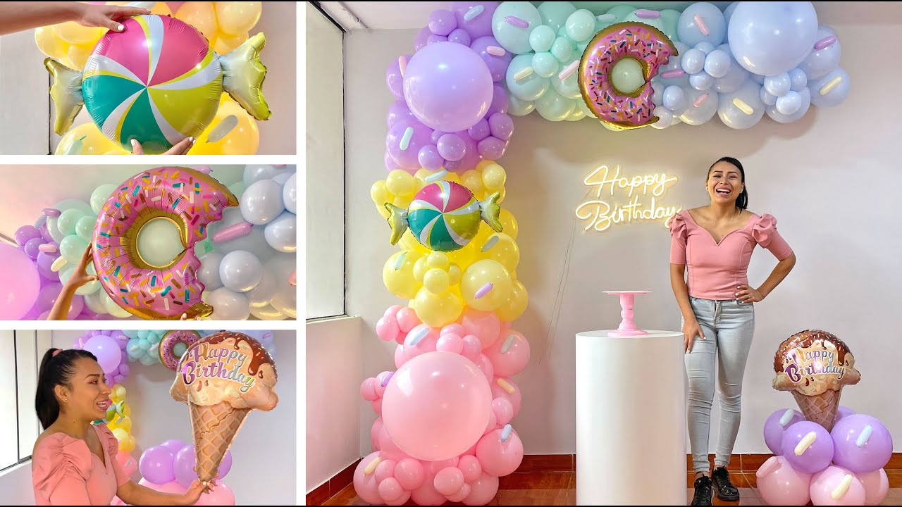 Como hacer un Arco de Globos - Decoración Candy Bar Party