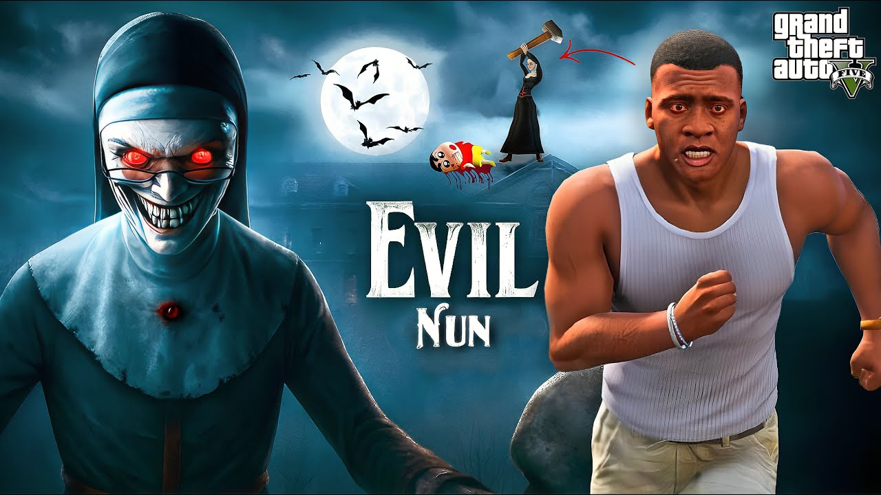GTA 5 : Evil Nun Kidnapped Franklin & Shinchan &ndash; The Scariest Night Ever !