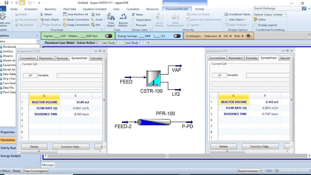 How to calculate Residence Time in Aspen Hysys