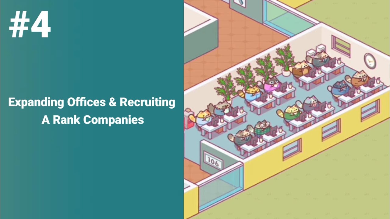 Expanding Offices & Recruiting A Rank Companies | Office Cats: Idle Tycoon Game, Part 4