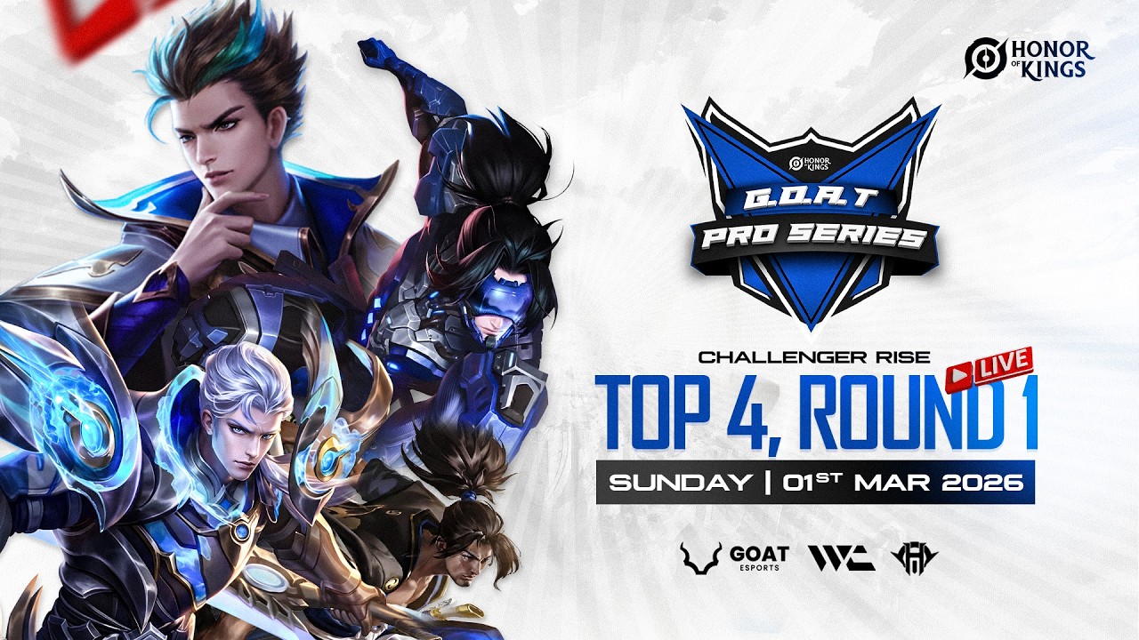 LIVE: Goat Pro Series - Challenger Rise | Top 4 Round 01 | 1st HoK LAN in BD!