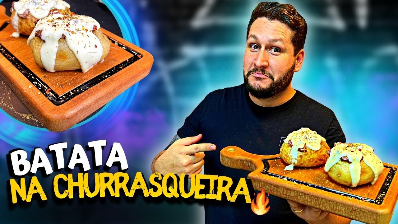BATATA RECHEADA COM CONTRA FILÉ E REQUEIJÃO NA CHURRASQUEIRA 🔥