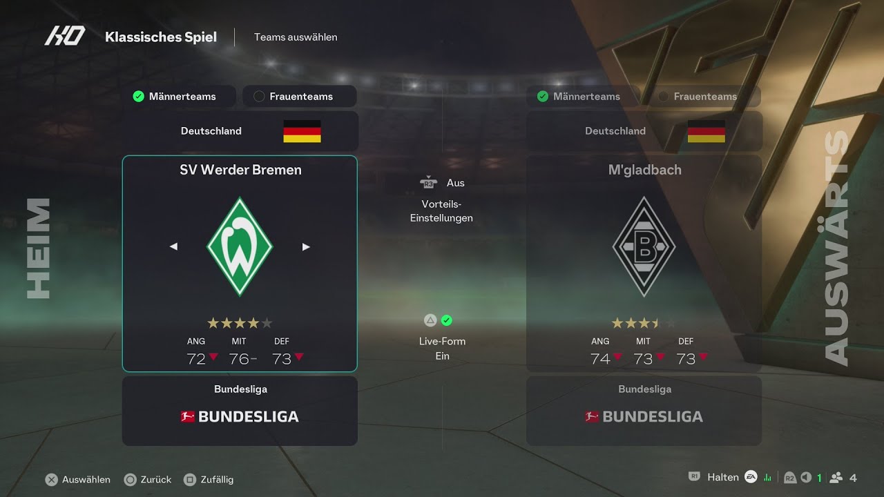 FC 26#020 20.Spieltag 25/26 SV Werder Bremen gegen Borussia M Gladbach 31.01.26 