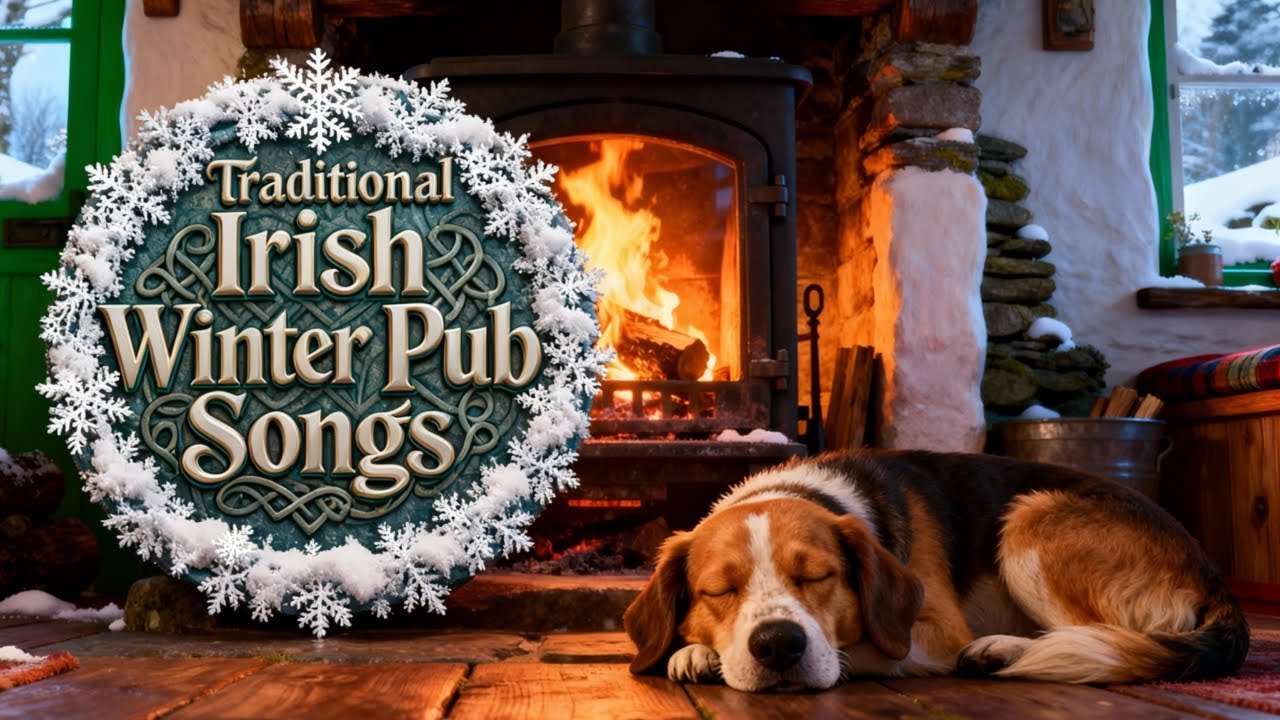 Winter Irish Pub Music 🍺🔥  1 Hour of Traditional Folk Songs by the Fire