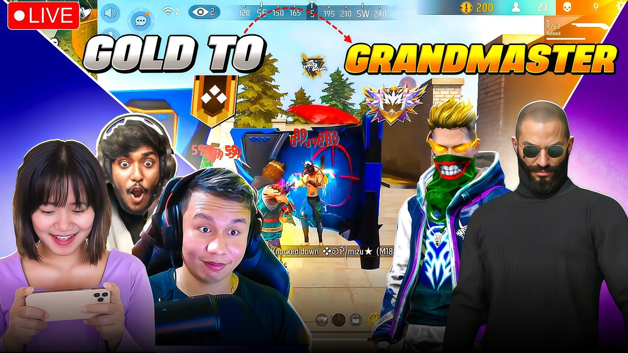 FREE FIRE TOP 1 GRANDMASTER PUSH LIVE 🔥 Bangladesh Sniper King Rangbazz vai FF