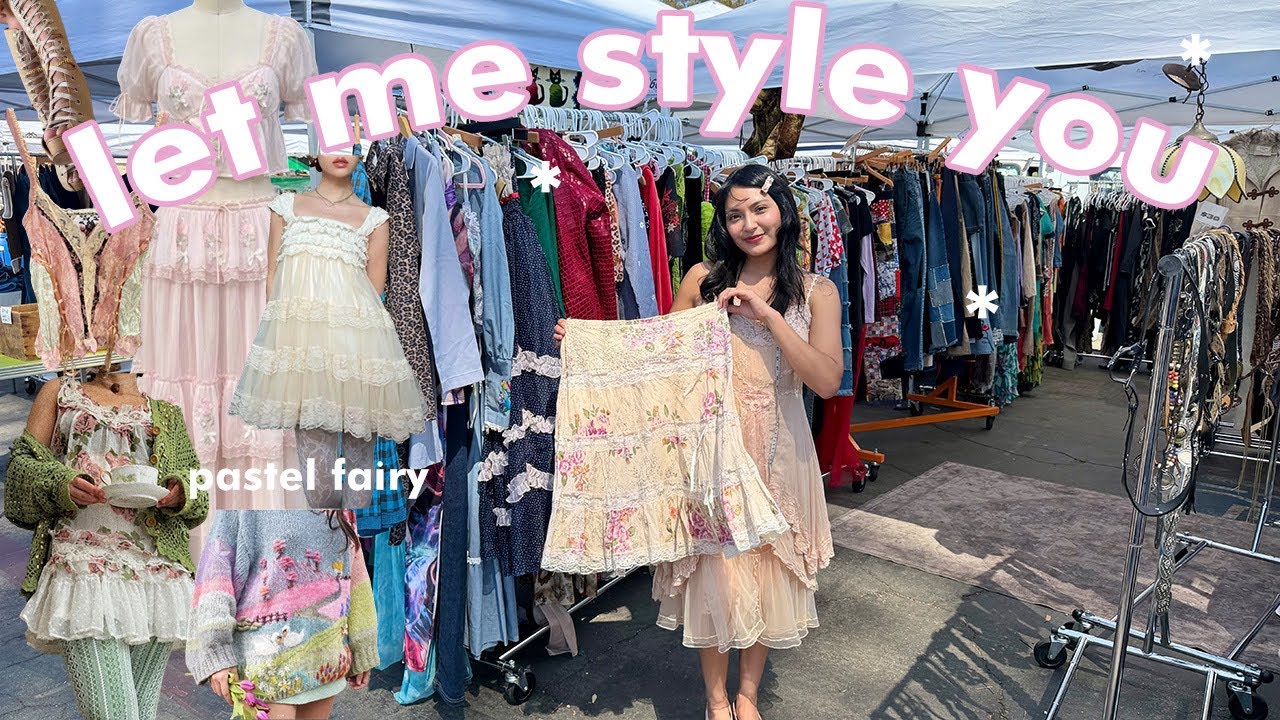 thrifting a PASTEL FAIRY style bundle at Rosebowl Flea with $100!
