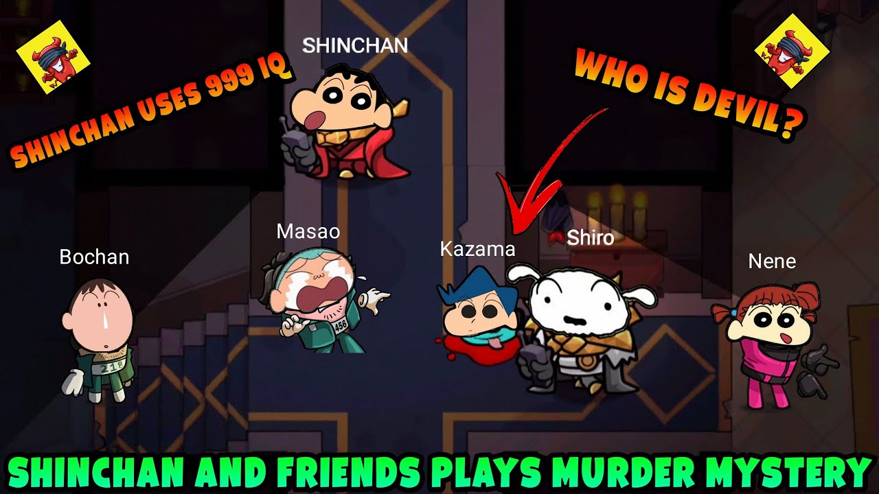 Shinchan and friends plays murder mystery in devil among us😰 | shinchan uses 999 iq and found devil