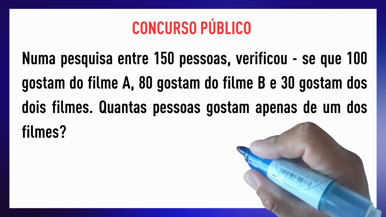 Questão de matemática com conjuntos para concurso público