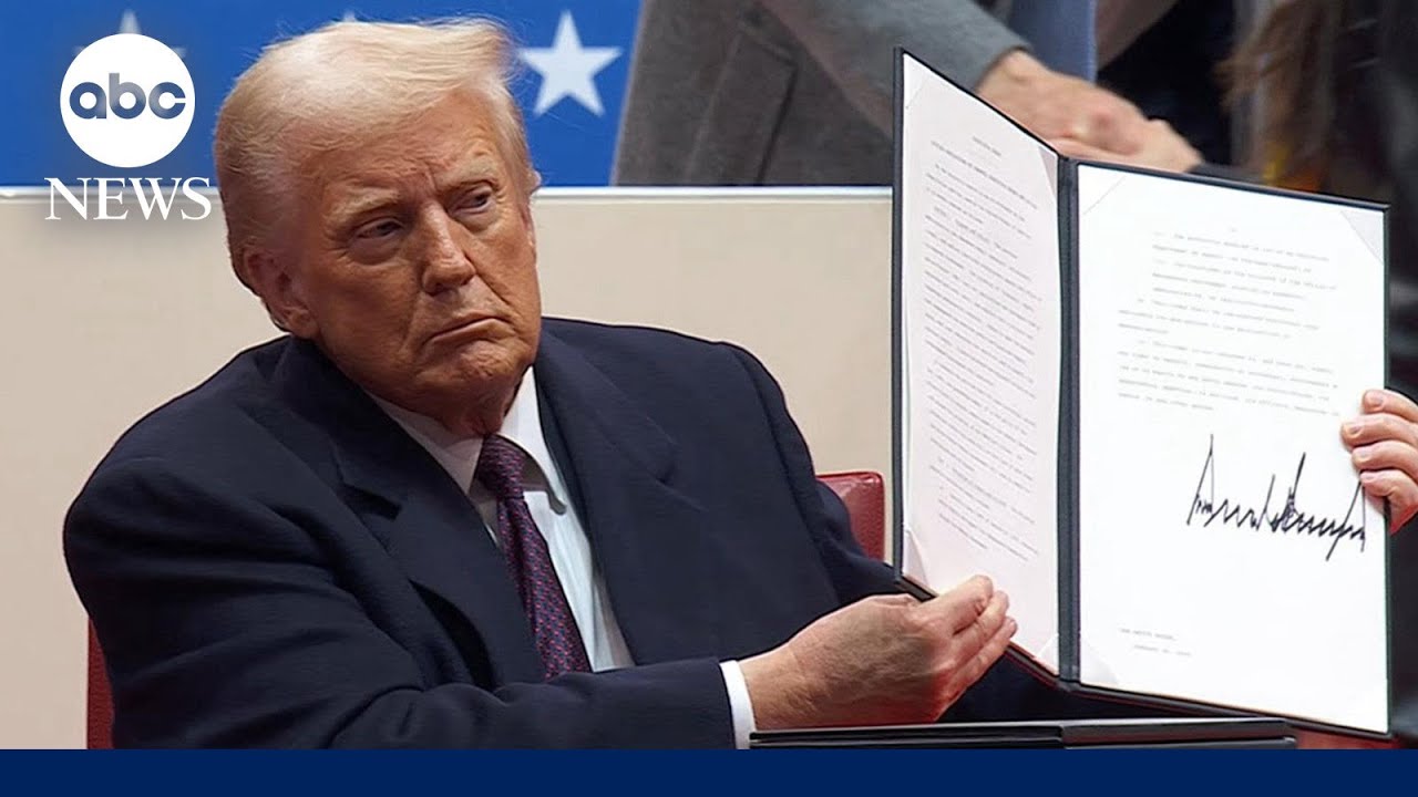 President Trump signs executive orders at Capitol One Arena