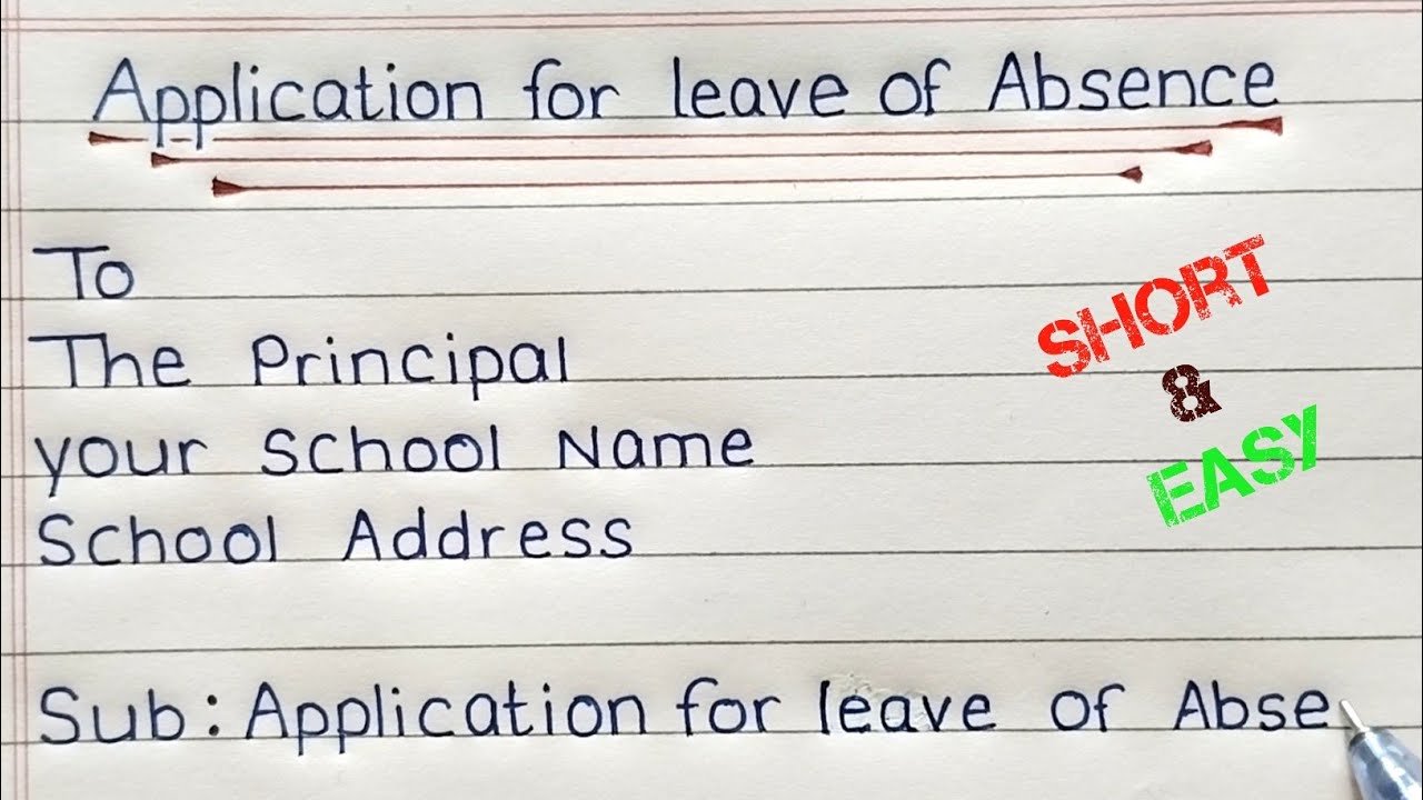 Application For Leave Of Absence