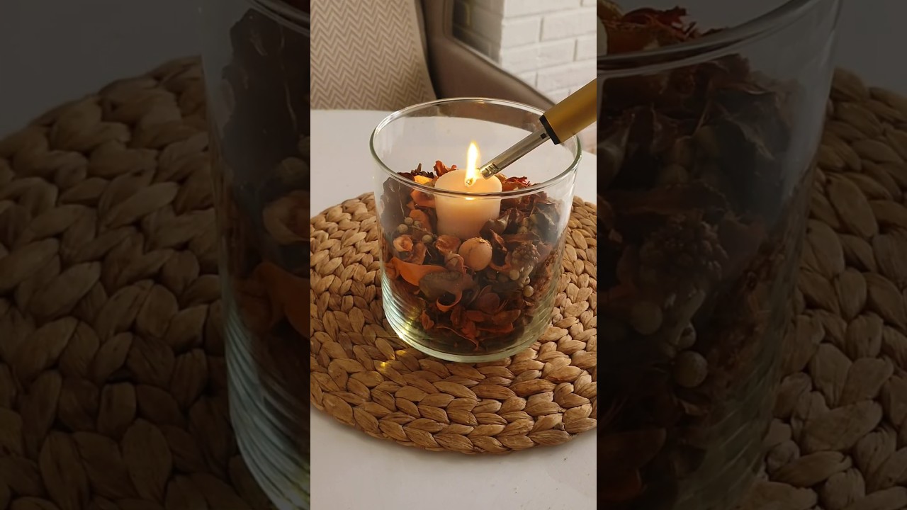 Уютный осенний декор. МК за 3 минуты. Ароматный подсвечник. DIY. #декор #осень2024 #свечи #ароматы