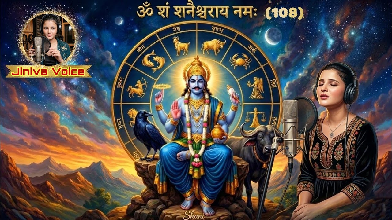 ॐ शं शनैश्चराय नमः | शनि देव का शक्तिशाली मंत्र | शनि दोष, साढ़ेसाती और बाधाएं दूर करें @JinivaVoice