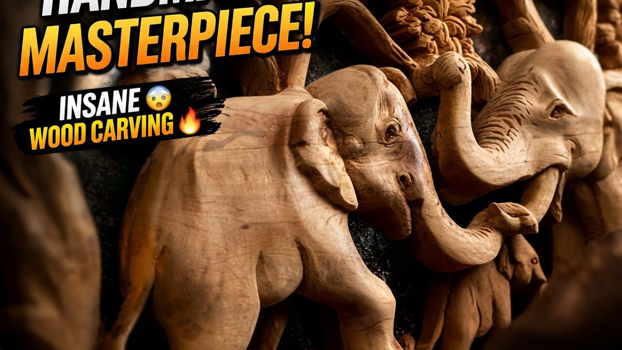Sri Lankan Wood Carving Process | Hand Carving Elephant Design 🐘🌿