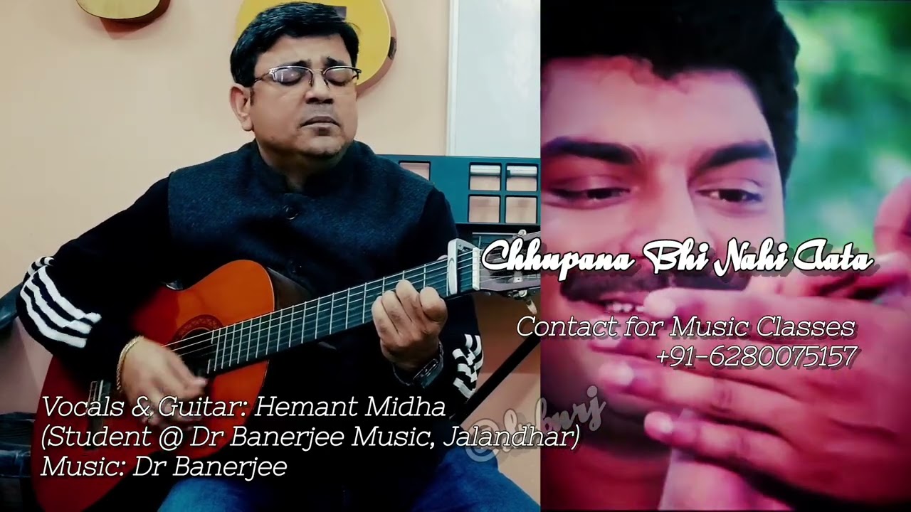 छुपाना भी नहीं आता #VinodRathod #AnuMalik | Baazigar | Student: Hemant Midha | #GuitarCover 