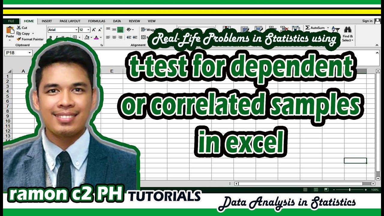 T-test for Dependent or Correlated Samples in Excel (Video Lesson)