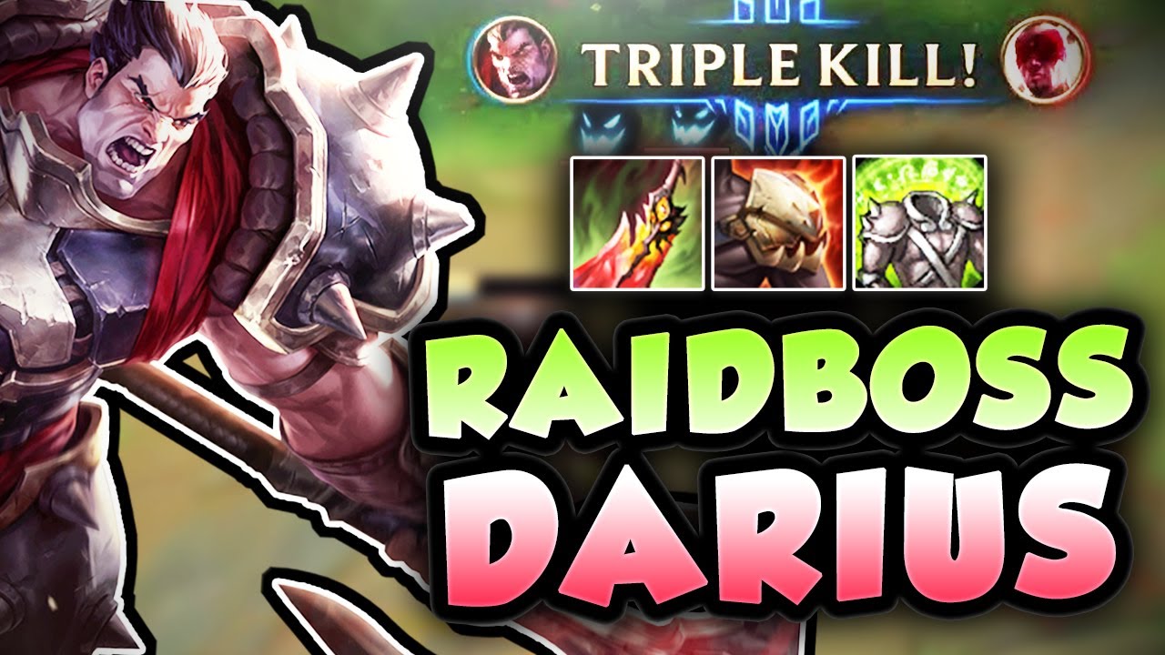 1v3?? NO PROBLEM! RAID BOSS DARIUS BROKEN SUSTAIN GOD! DARIUS TOP SEASON 7 - League of Legends