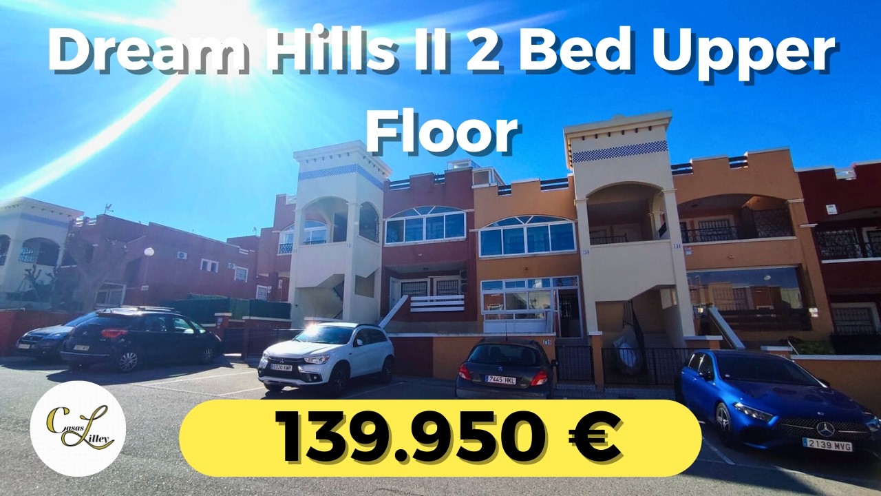 139,950€ Dream Hills 2 bed 2 bath upper floor with roof garden and pool. Fully furnished 