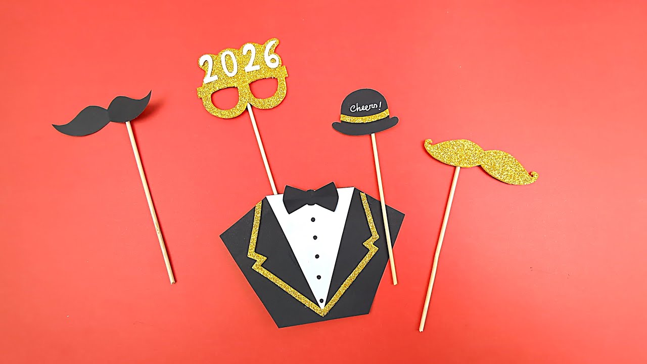 New Year Party 2026 - DIY Photo booth Props