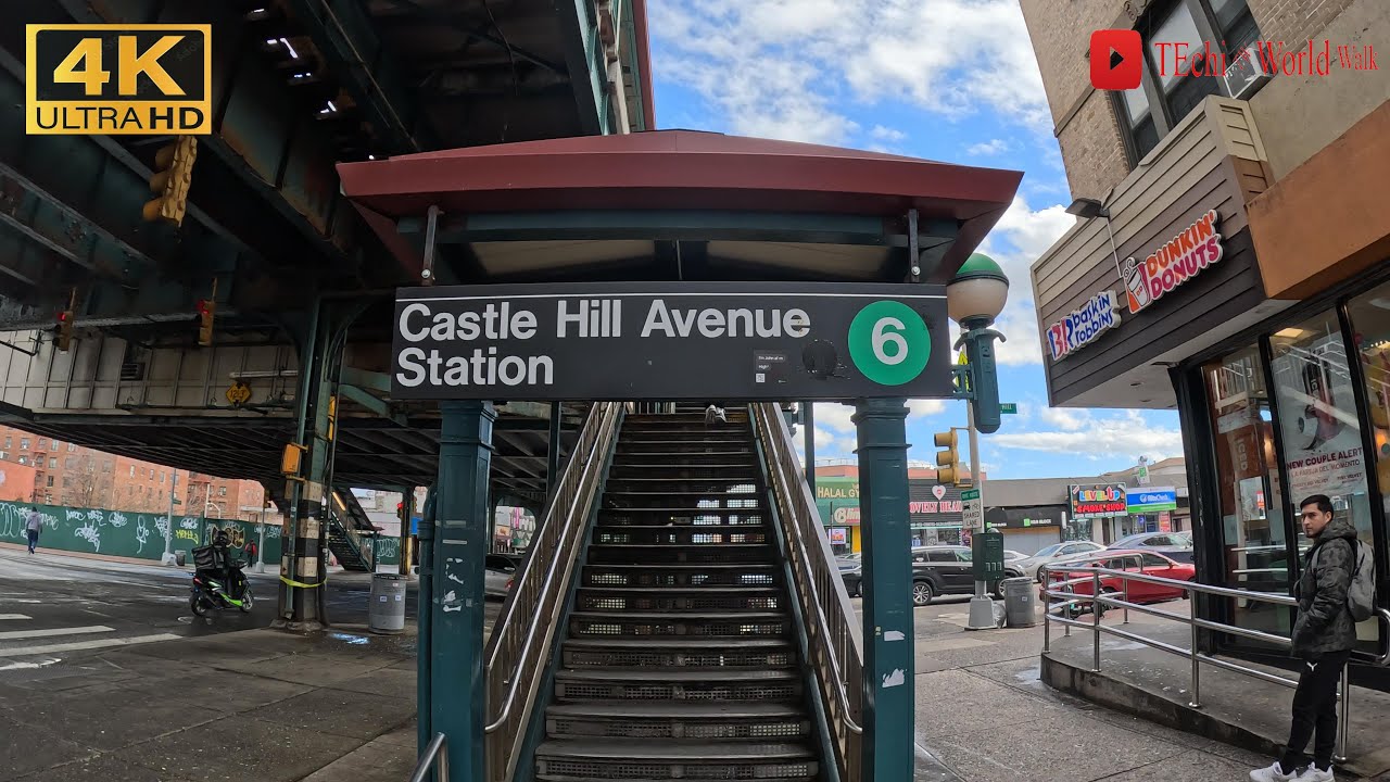 Bronx Walk NYC [4K - HDR]– Castle Hill Nabe, E, Tremont Ave, Westchester Sq Ave, Jan-2024