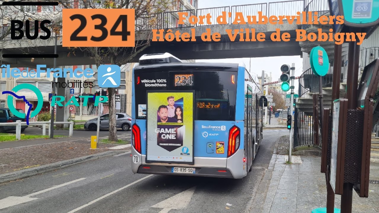 Bus 234 Ratp man lion s'city EfficientHybrid 12 GNV Fort d'Aubervilliers➡️Hôtel de Ville de Bobigny