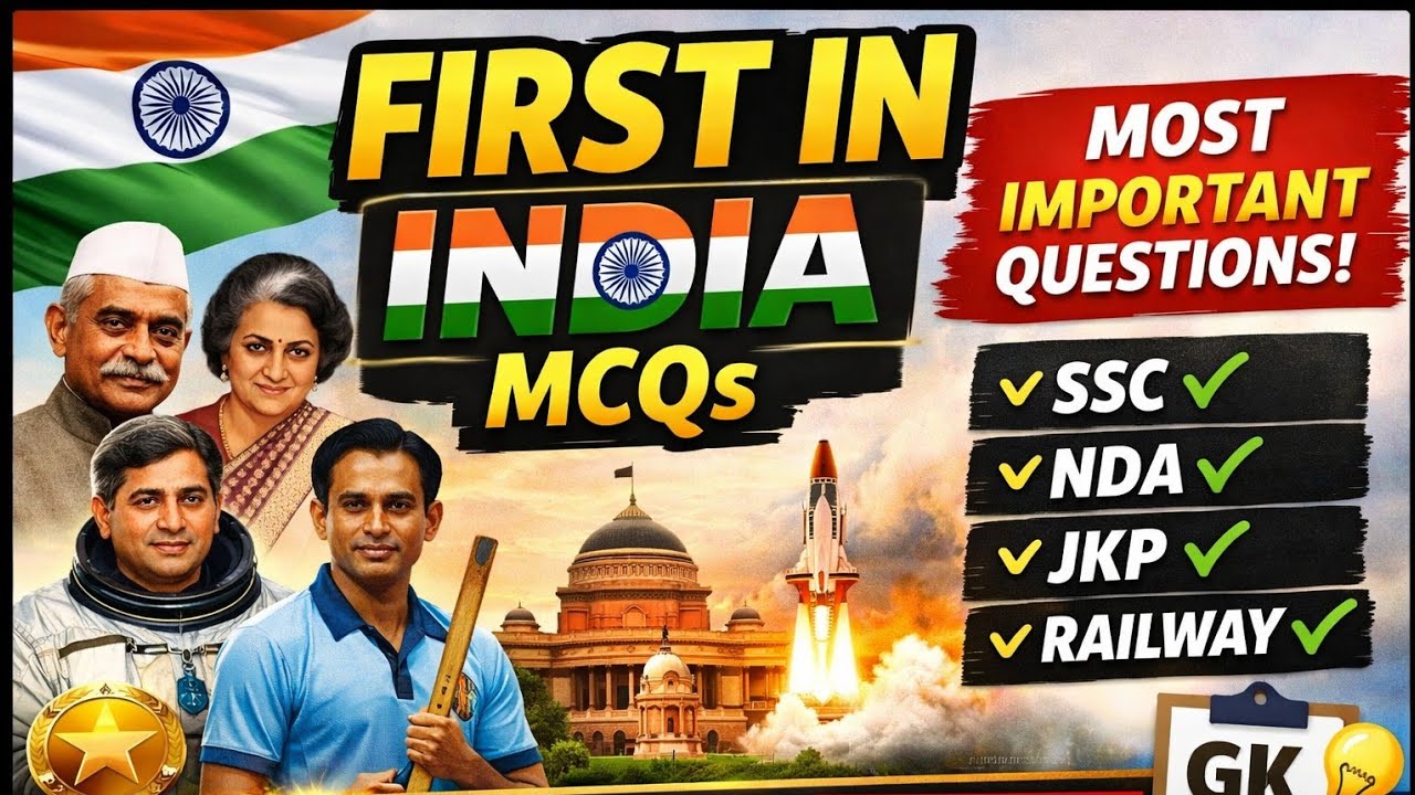 First in India MCQs | Most Important Questions