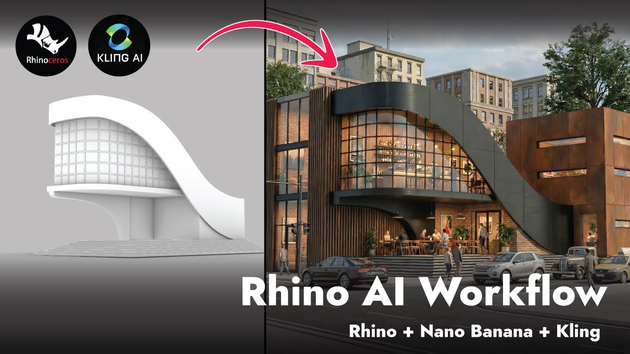Model & Animate Architecture with Rhino + AI (Nano Banana & Kling)