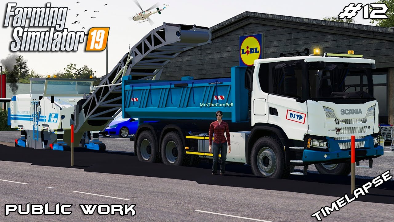 Milling Asphalt with MrsTheCamPeR | Public Work Sandy Bay | Farming Simulator 19 | Episode 12