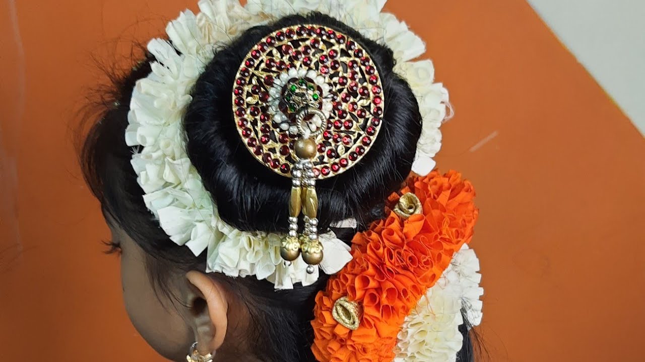 Trendy hair styles|Aandal hairstyle|Doublebun|bharatanatyam|suits all|without extra hair|hairstyle73