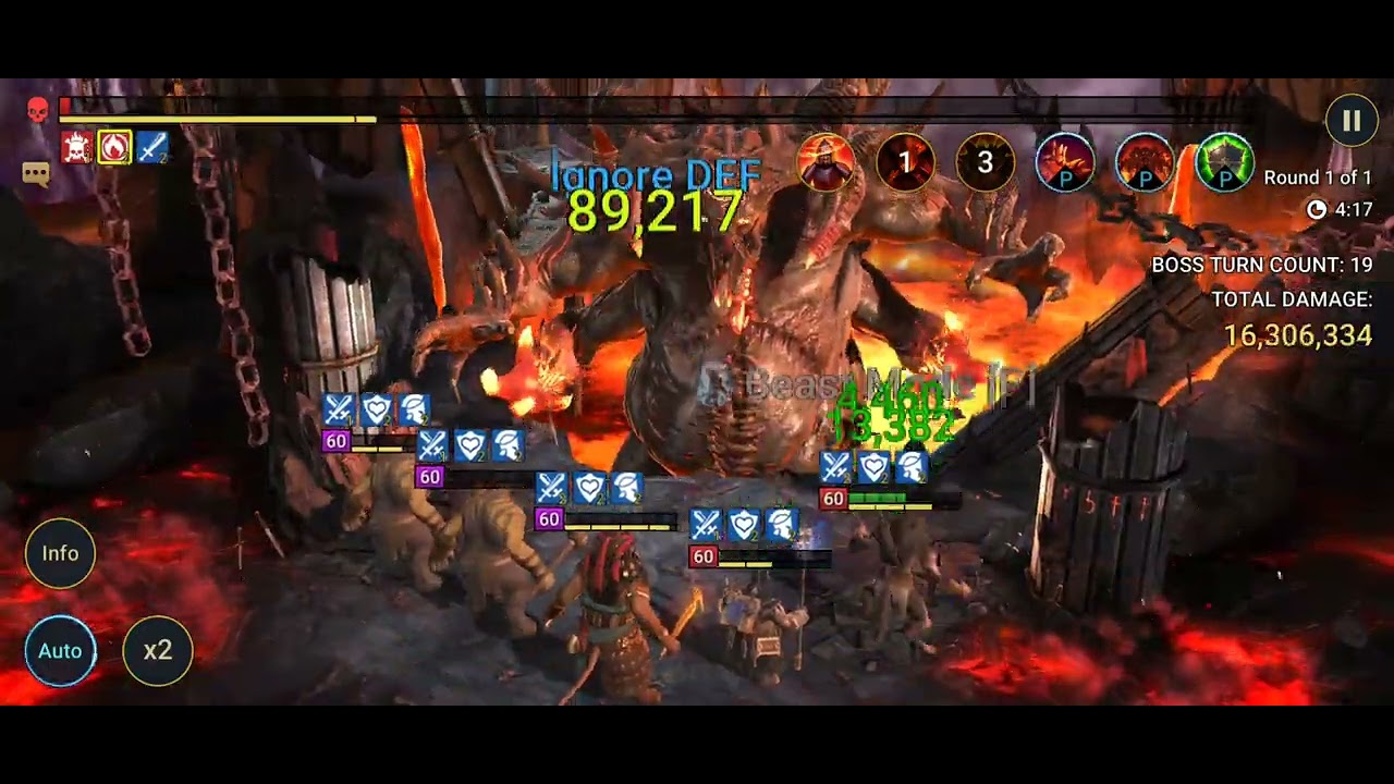 Easy Double Maneater Clan Boss team. 2 key. 50mil+ damage! Geomancer is a beast!#raid
